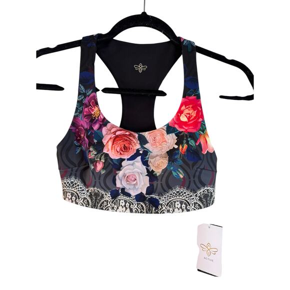 Johnny Was Bee Active Reversible Sports Bra Boho Chic XS NWT Floral - Picture 1 of 6